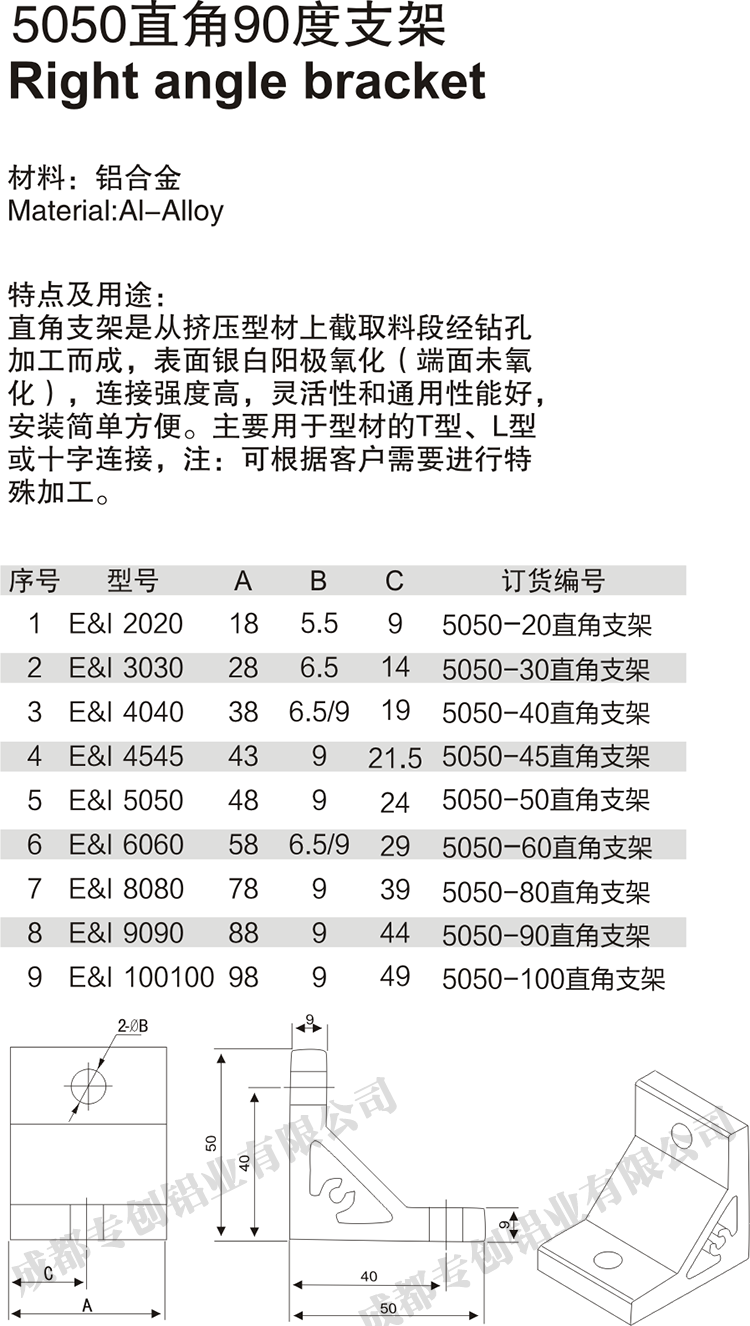 四川工作台工业铝型材配件