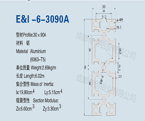 铝型材工作台3090A产品参数